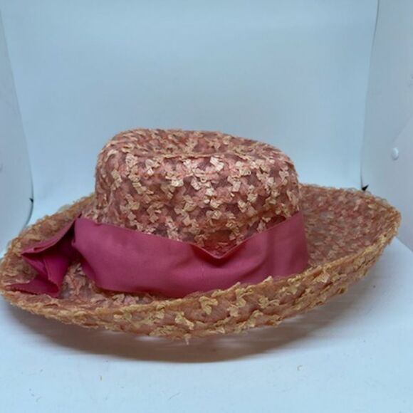 Vintage Union Made Pink Hat with Pink Ribbon - Picture 2 of 8